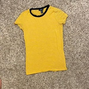 Forever 21 Yellow Striped Shirt